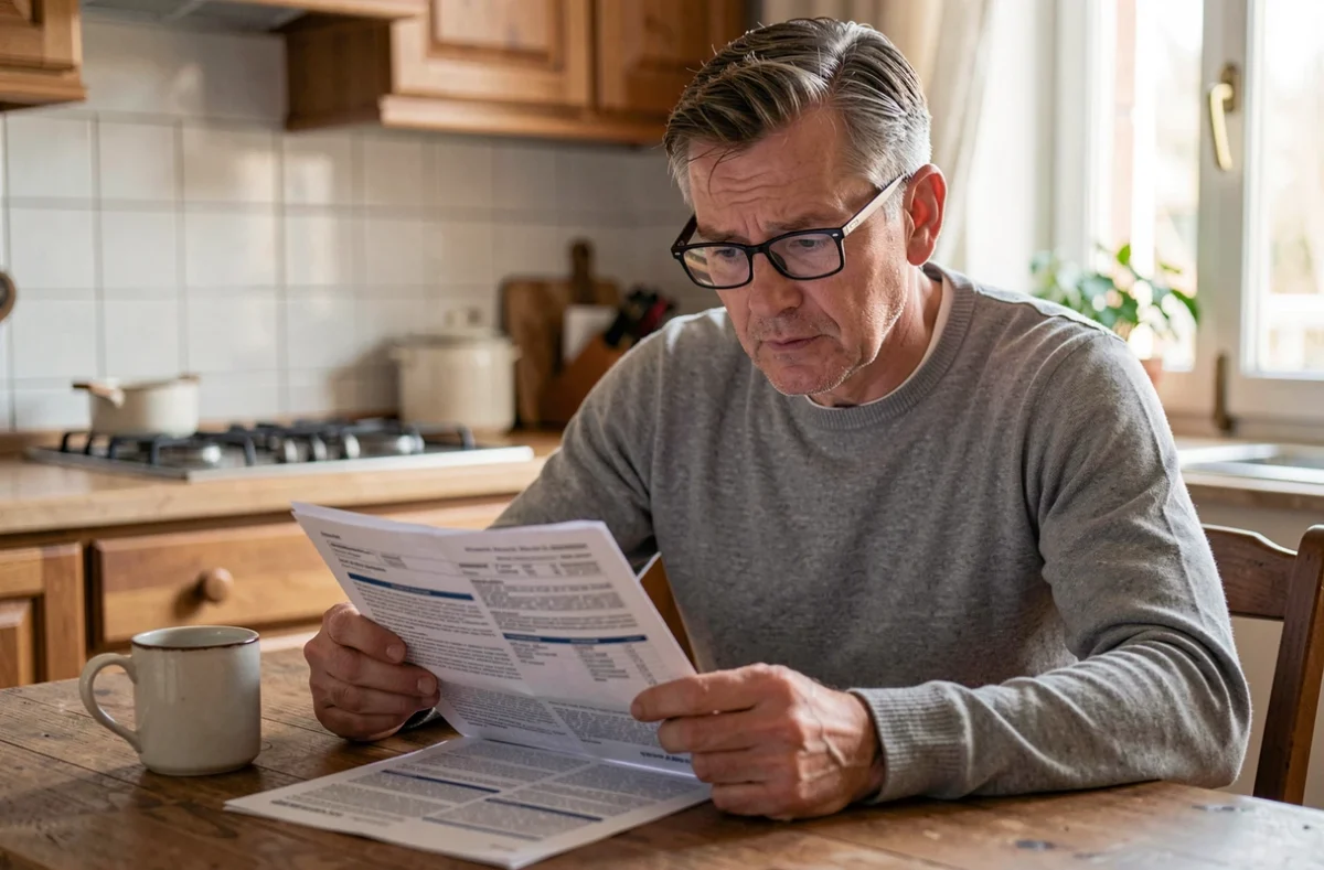 Homme comparant des offres d'assurance auto au tiers à son domicile