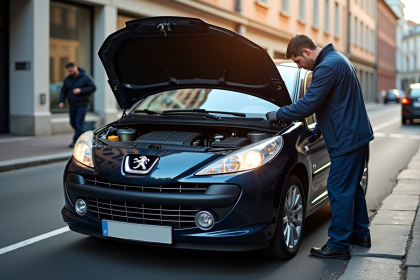 Alerte sur tableau de bord d'une Peugeot 207 concernant le système antipollution
