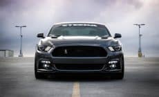 black Shelby car on road